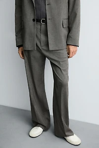 HERRINGBONE SUIT FLARE FIT PANTS