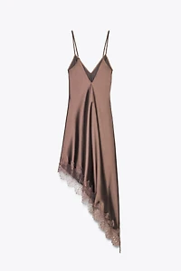 SATIN EFFECT LACE DRESS