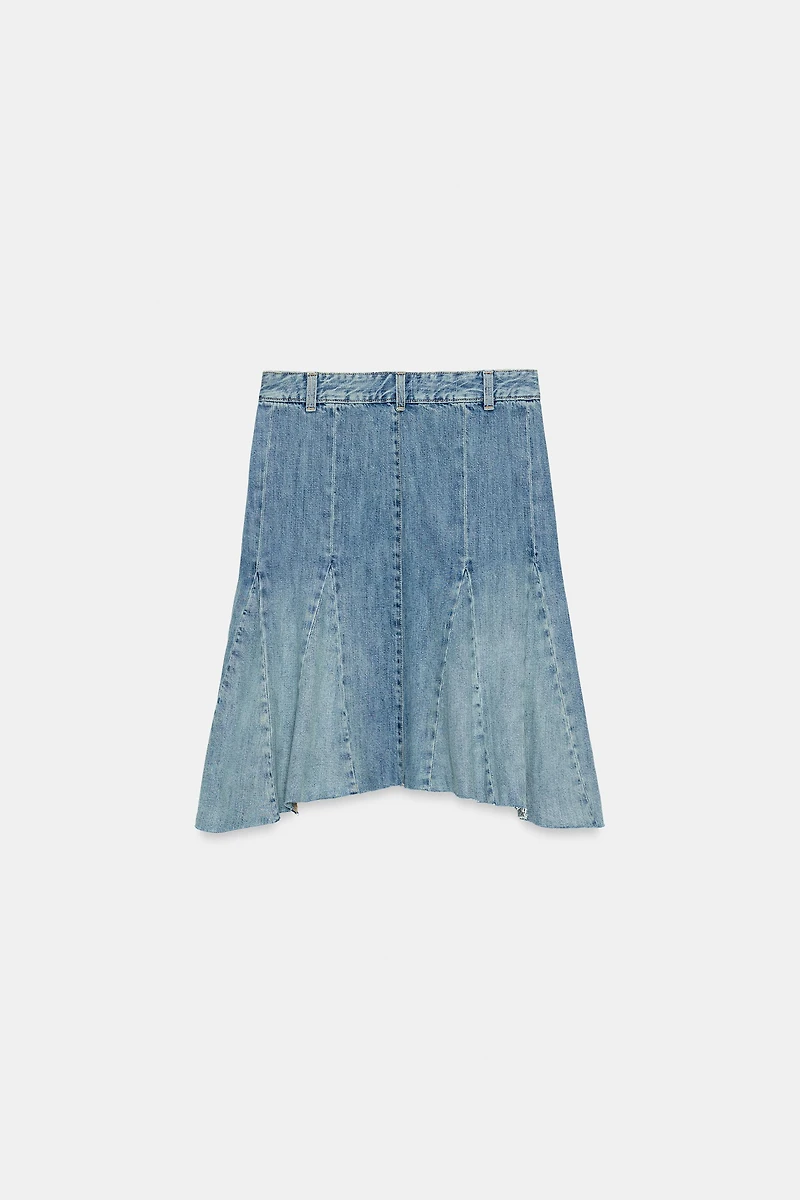 TRF DENIM GODET SKIRT