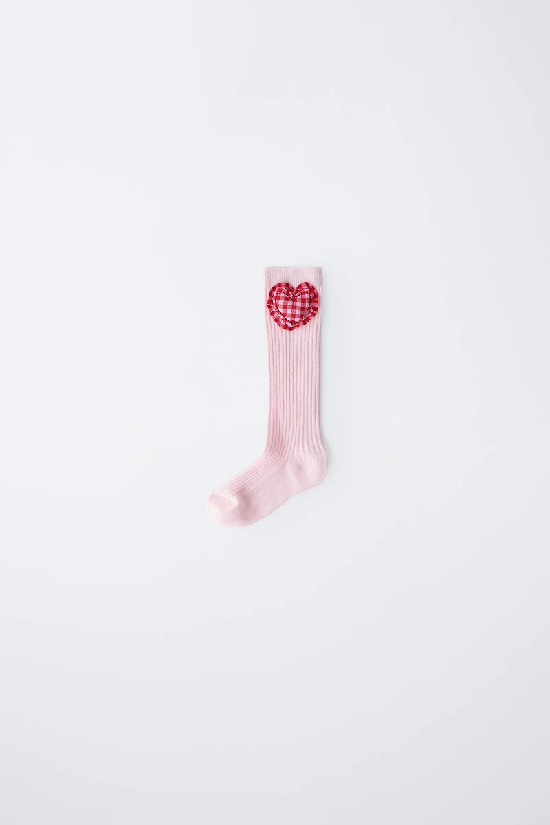 CHAUSSETTES CŒUR À CARREAUX VICHY