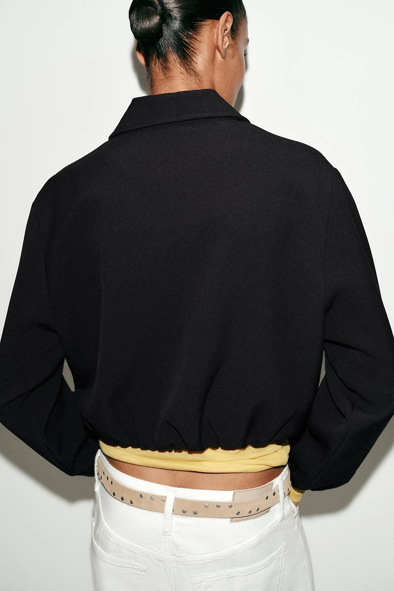 PUFF SLEEVE ZIP JACKET