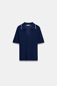 CONTRAST POLO TOP