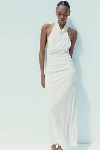 ROBE LONGUE HALTER DOS NU