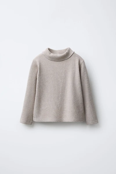 RIBBED TURTLENECK T-SHIRT