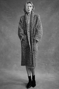 MANTEAU EN MAILLE À COL ENVELOPPANT