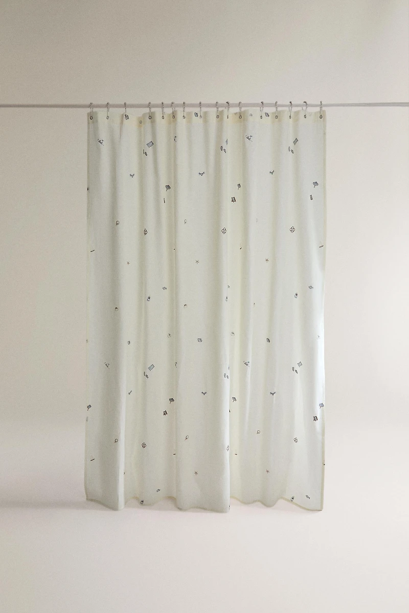 EMBROIDERED SHOWER CURTAIN