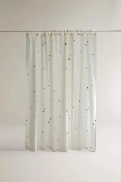 EMBROIDERED SHOWER CURTAIN