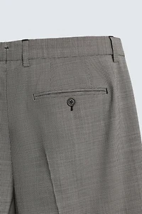 PLAID WOOL BLEND SUIT PANTS