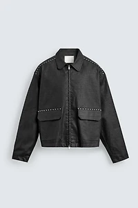 BLOUSON COUPE CARRÉE À CLOUS