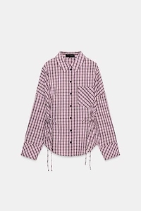 MULTI-POSITIONAL PLAID SHIRT