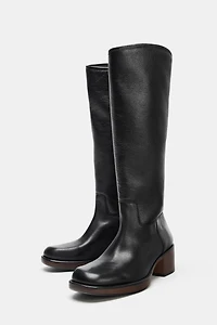 LEATHER HEEL BOOTS