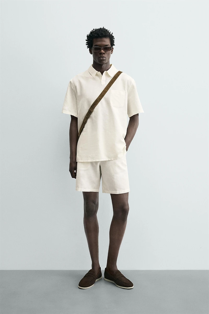 REGULAR FIT HEMP COTTON BLEND POLO