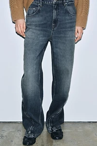 ZW COLLECTION MID-RISE BALLOON JEANS WITH ZIPPERS LIMITED EDITION