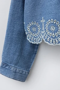 SCHIFFLY HEM DENIM SHIRT