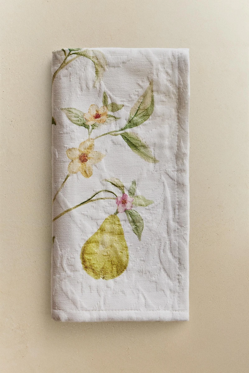 SET OF JACQUARD COTTON NAPKINS WITH PEARS (SET OF 2)