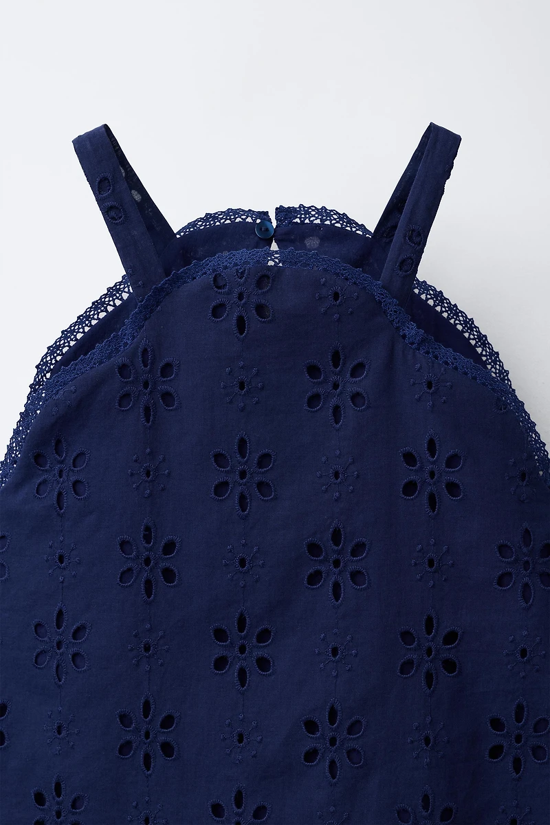 SWISS EMBROIDERY HALTER TOP