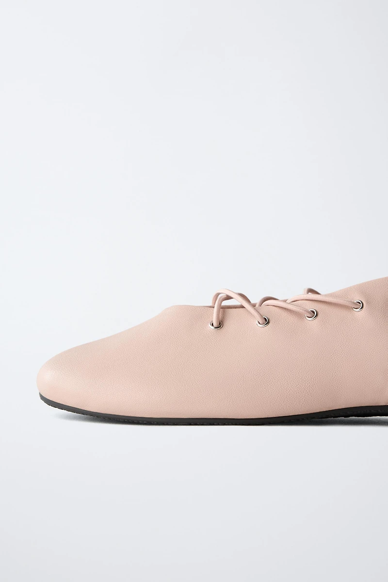 LACE-UP SLINGBACK BALLET FLATS