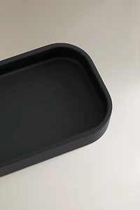 BLACK RESIN BATHROOM SOAP DISH