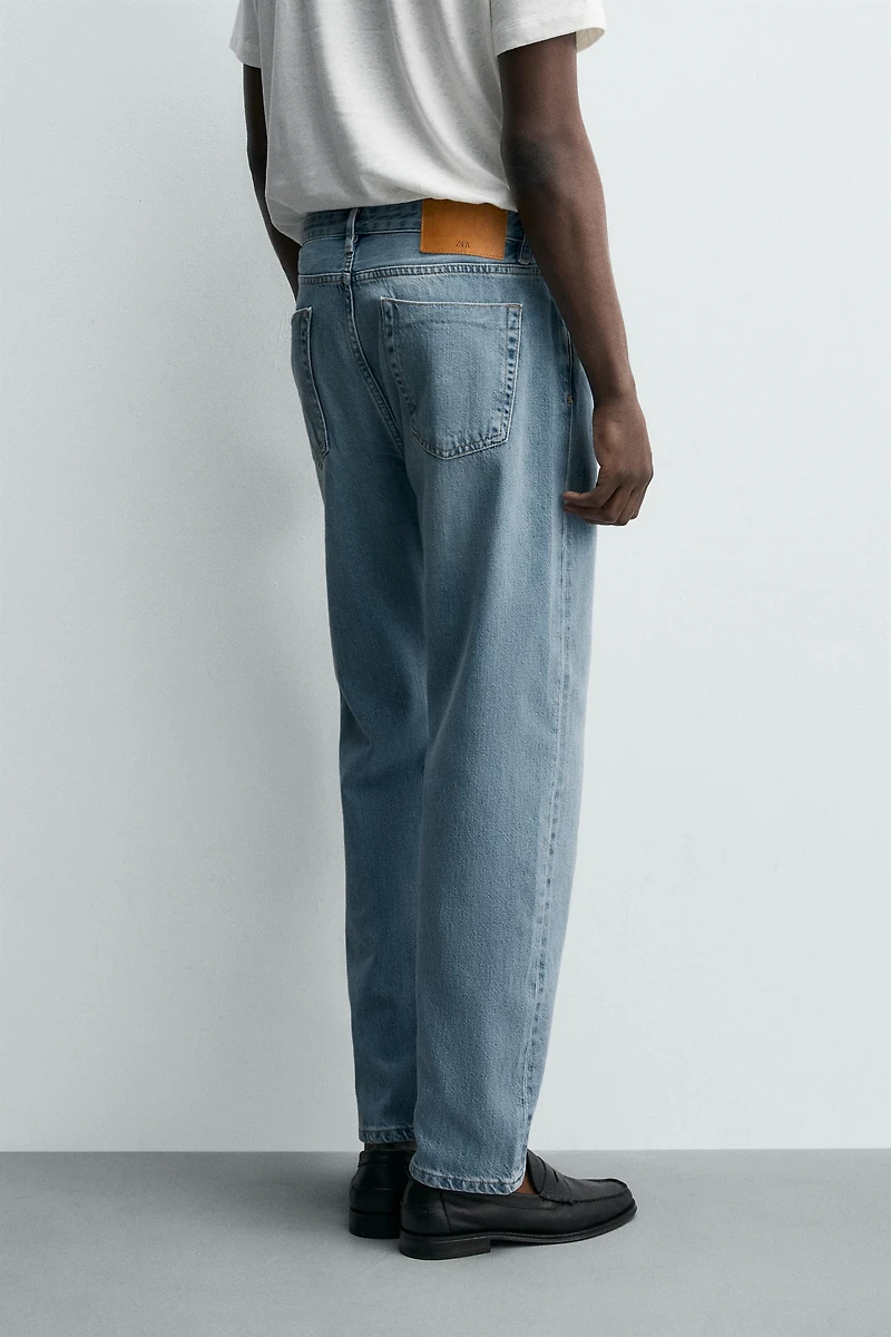 COTTON-LYOCELL STRAIGHT ANKLE FIT JEANS