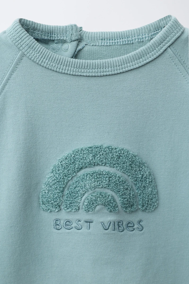 ENSEMBLE SWEAT ET PANTALON DE JOGGING BRODÉ EN VELOURS BOUCLÉ