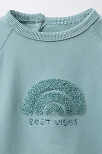 ENSEMBLE SWEAT ET PANTALON DE JOGGING BRODÉ EN VELOURS BOUCLÉ