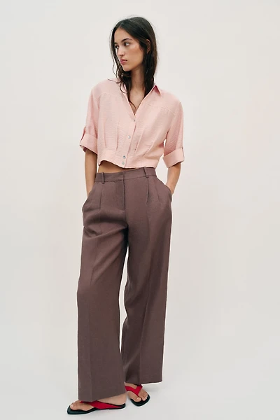 CHEMISE COURTE AVEC LIN