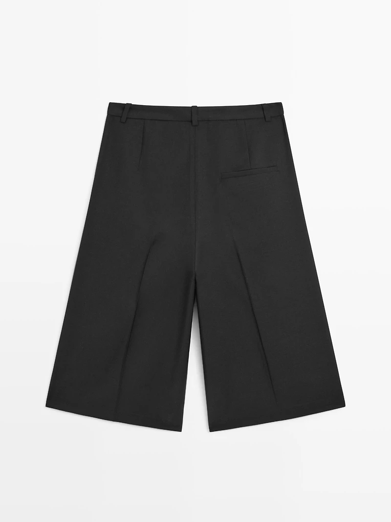 Bermuda long 100 % laine