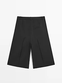 Bermuda long 100 % laine