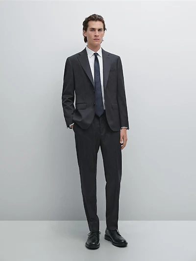 Cotton blend suit trousers