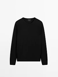 Long sleeve cotton knit sweater