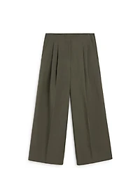Darted wide-leg trousers