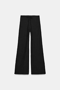 TEXTURED STRAIGHT LEG PANTS