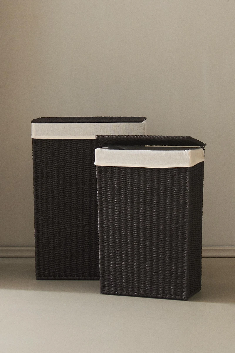 FABRIC-LINED LAUNDRY HAMPER