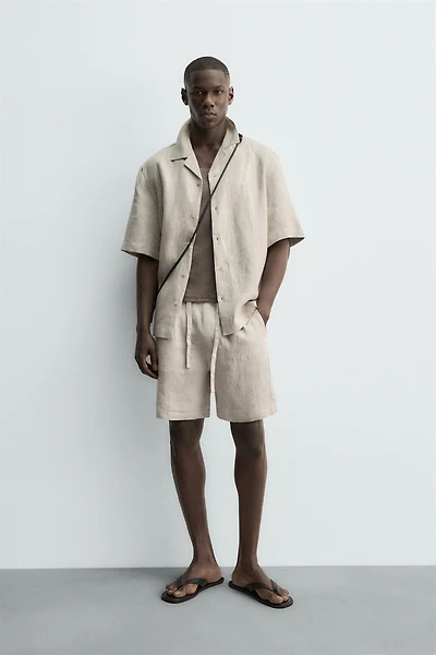 SHORT RELAXED FIT 100 % LIN