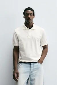 TEXTURED WEAVE PIQUÉ POLO SHIRT