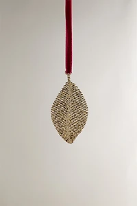 SHINY LEAF CHRISTMAS TREE ORNAMENT