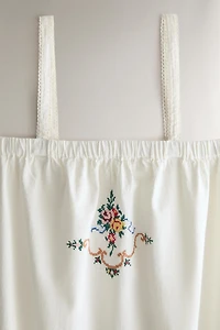 ROBE BRODÉE COTON LIN
