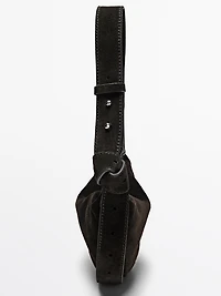 Split suede leather mini crossbody bag