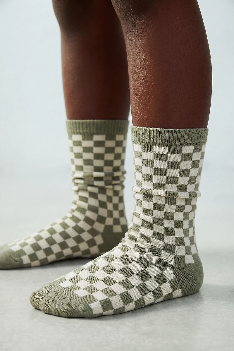 LOT DE TROIS PAIRES CHAUSSETTES MONTANTES À DAMIER