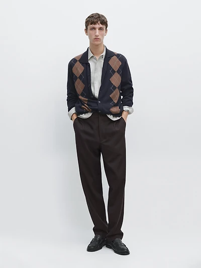 Cool wool textured trousers