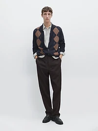 Cool wool textured trousers