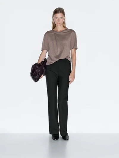 T-shirt manches courtes fermeture asymétrique