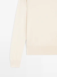 Wool blend knit V-neck sweater