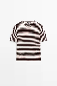 100% cotton striped short sleeve T-shirt