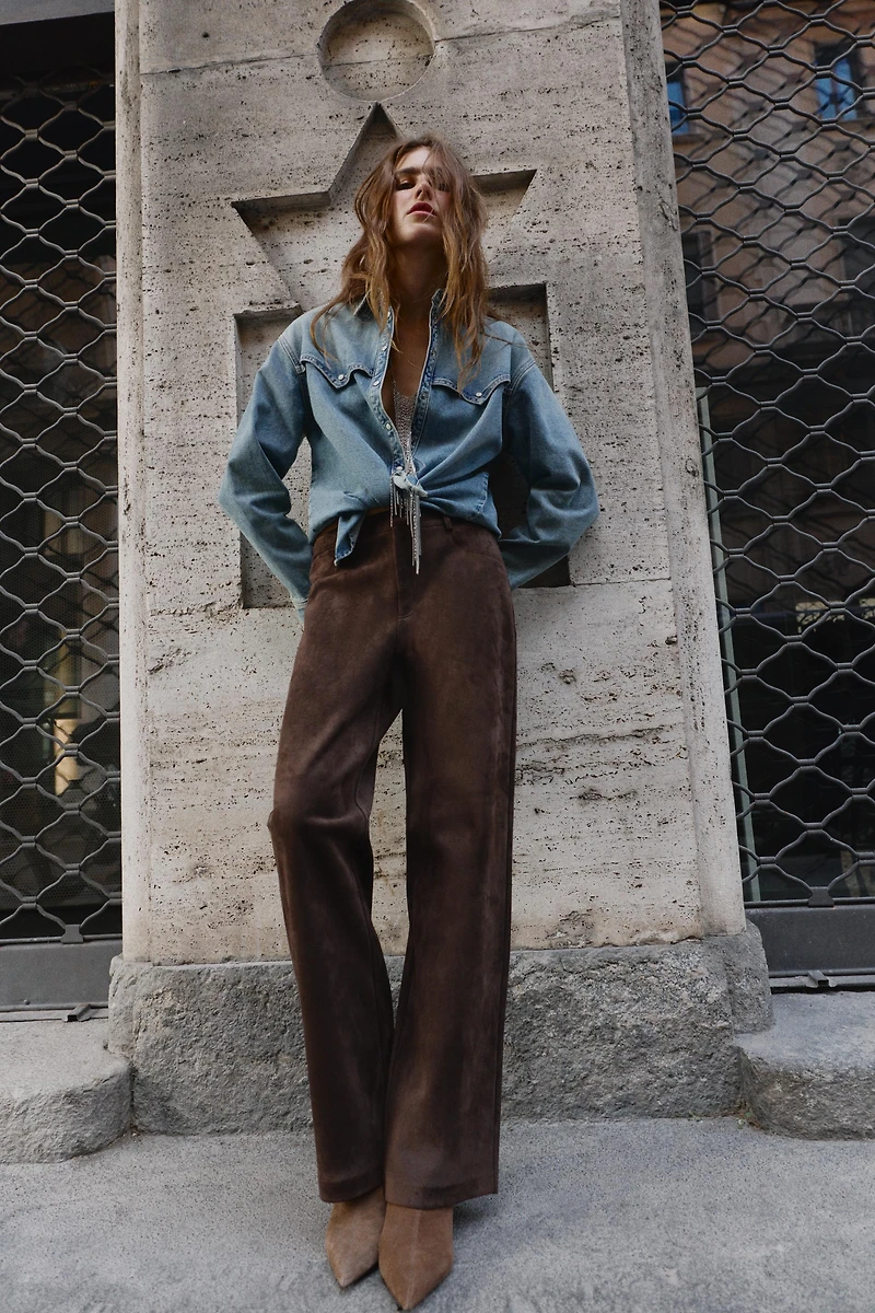FAUX SUEDE PANTS