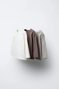 THREE-PACK OF STRIPED AND SOLID T-SHIRTS