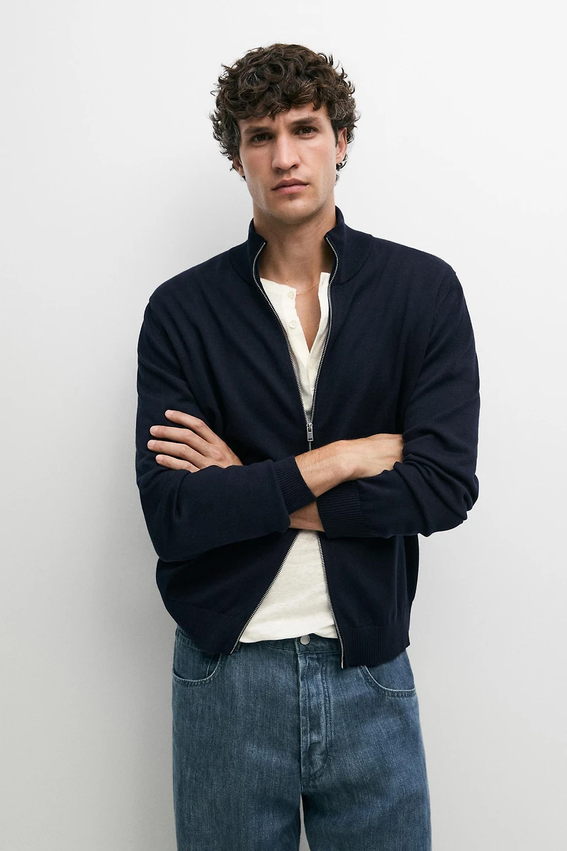 100% cotton knit cardigan