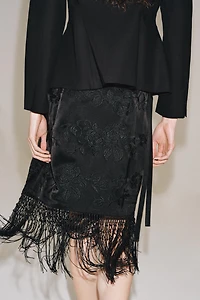 ZW COLLECTION EMBROIDERED FRINGE SKIRT