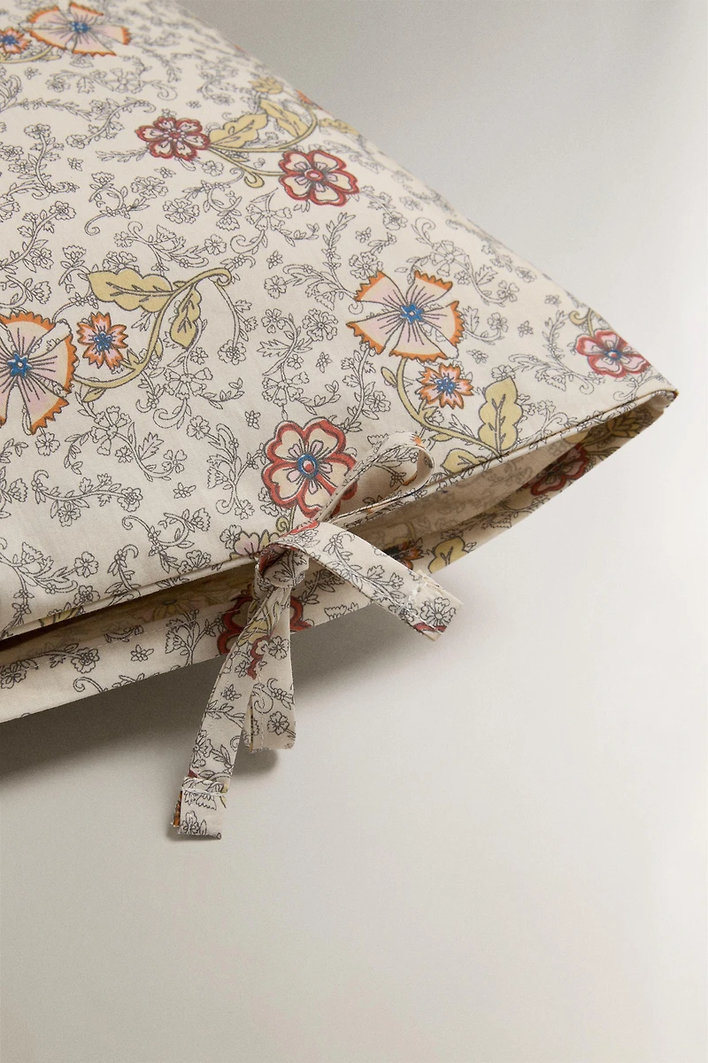 KIDS' FLORAL COTTON PILLOWCASE