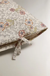 KIDS' FLORAL COTTON PILLOWCASE